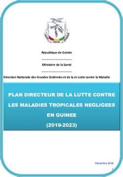 PLAN STRATEGIQUE DE LUTTE CONTRE LES MALADIES TROPICALES.